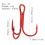 Fishing Hook Red Treble Hook High Carbon Steel 100pcs 2