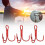 Fishing Hook Red Treble Hook High Carbon Steel 100pcs 3