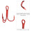 Fishing Hook Red Treble Hook High Carbon Steel 100pcs 6