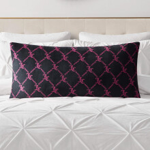 Juicy Couture 18" x 36" Plush Body Pillow, Black Lockup Lattice