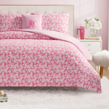 Juicy Couture Plush Reversible Gothic Leopard 3-Piece Twin/Twin XL Comforter Set with Decorative Pillow