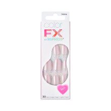 Kiss colorFX de Impress Uñas Postizas para San Valentín, 'Adorable', Rosa Ovalado Corto, Adhesivo MEJORADO