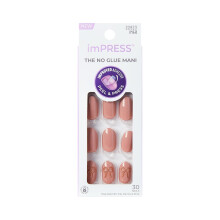 Kiss Impress No Glue Mani Unghie Press On, Design, 'Close to you', Rosa, Corto, Ovale, 30 Unghie