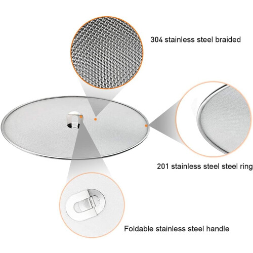 Stainless Steel Splatter Screen for Frying Pan 1 Pack 2