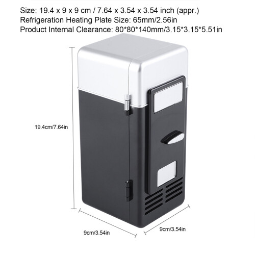 Mini USB fridge with LED display, portable cooler and 1