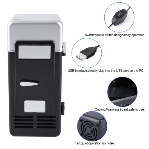 Mini USB fridge with LED display, portable cooler and 2