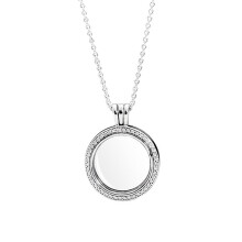 Collar con colgante de corazón y halo de plata esterlina (1 unidad)