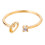Gold personalized rhinestone initial open ring for women 1