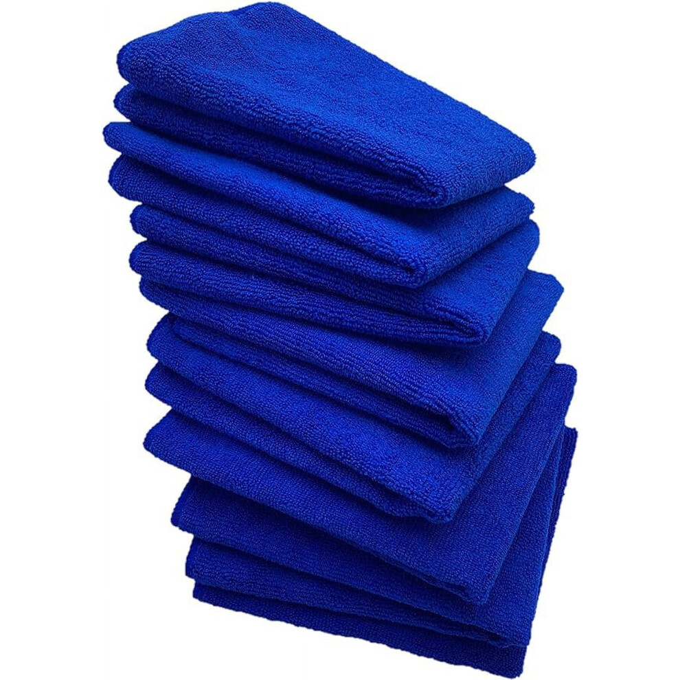 Microfiber Car Cleaning Cloths Lint-Free 10Pcs Blue 301029605475