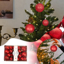 Christmas Ball Ornaments Gold Powder Finish 26PCS