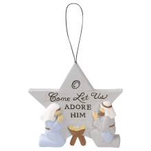 Blossom Bucket ORN-"LASST UNS IHN ANBETEN" MIT HEILIGER Familie Dekoration, Mehrfarbig