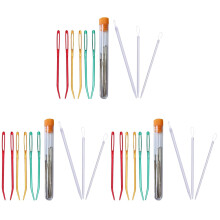 Juego de agujas de coser para codo, plástico y acero inoxidable, 3 piezas
