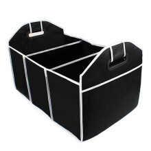 Car Trunk Cargo Organizer Foldable Black