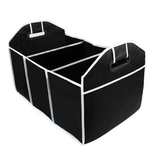Car Trunk Cargo Organizer Foldable Black