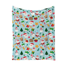 Weihnachtliche Kuscheldecke aus französischem Plüsch, 150 x 200 cm
