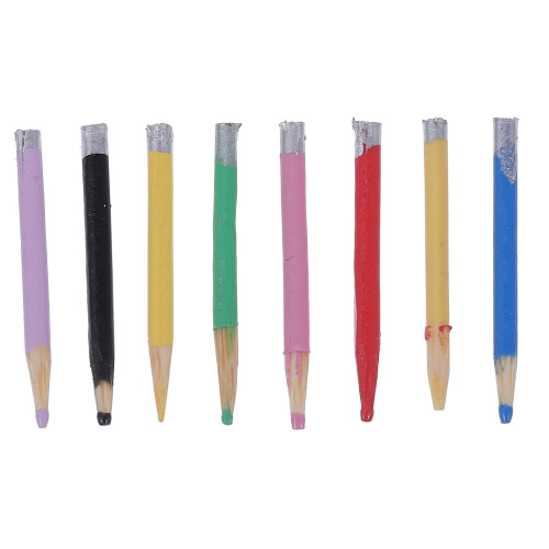Dollhouse miniature pencil model 1:12 scale 8 pcs