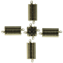 Bachmann Trains - Snap-Fit E-Z TRACK 90-Grad-Kreuzung (1/Karte) - NICKEL SILBER Schiene mit grauem Gleisbett - N Maßstab, 8"
