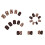Brune Leopard Fulddækkende Negle 24Pieces Korte med 1
