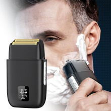 Men's reciprocating shaver with beard trimmer 3-piece