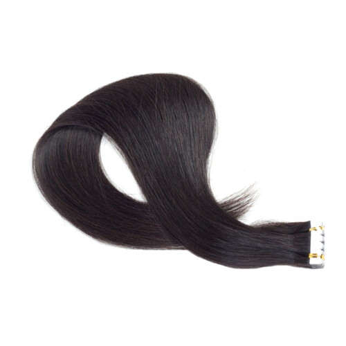 Peluca negra lisa de cabello humano de 45 cm