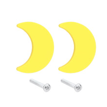 Cartoon Moon Cabinet Pull Knob Yellow 2 pcs