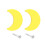 Cartoon Moon Cabinet Pull Knob Yellow 2 pcs 1