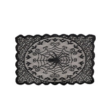 Halloween table mat black lace knitted 1 piece