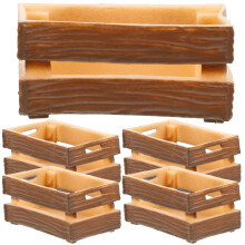 Miniature Wooden Crate for Dollhouse 5 pcs