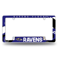Rico Industries NFL Voetbal Baltimore Ravens Wave 12" x 6" Chrome Auto Kentekenplaat Frame