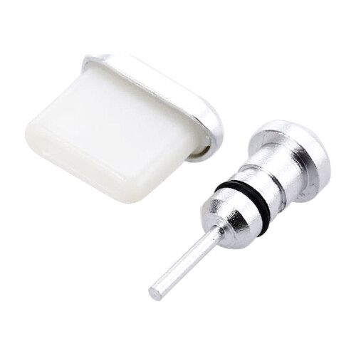 3.5mm and USB-C anti-dust plugs set silver 2 pcs