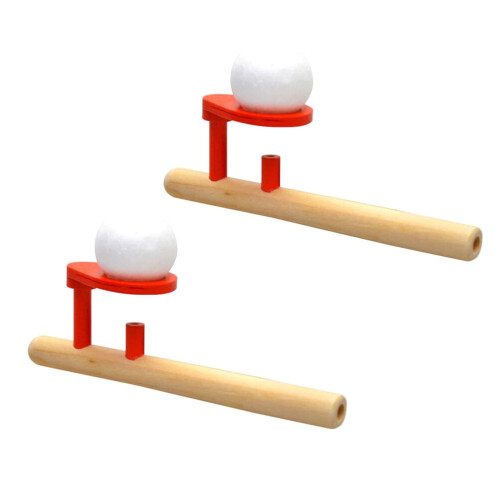 Jogo de sopro de madeira com canudo e bolas (2 peças)