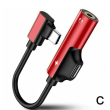 2/1*USB-C Typ C auf 3,5-mm-Klinkenstecker AUX Kopfhörer-Audio-Splitter-Adapter Schnelllade-Adapter R1H2