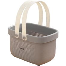 Panier de rangement de salle de bain en plastique avec poignée 10 x 7 x 6 pouces