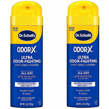Dr. Scholl's GEUR-BESTRIJDING SPROEIPOEDER, 4.7 oz - Directe Geurverdrijver - Bescherming voor de Hele Dag - Frisse Voeten & Schoenen (2-pack)