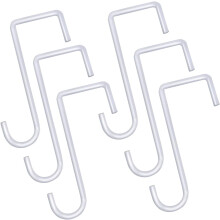 Sturdy Fence Hooks Vinyl Steel White 6 Pieces