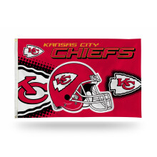 Rico Industries NFL Kansas City Chiefs Helmet 3-Foot by 5-Foot Single Sided Banner Flag with Grommets