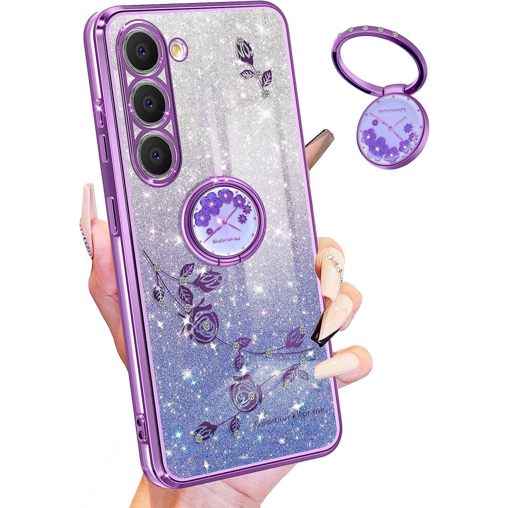 Glitter Floral Phone Case For Samsung Galaxy S23 6.1" 301029254000