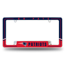 Rico Industries NFL New England Patriots 12" x 6" Chrome Auto Kentekenplaathouder