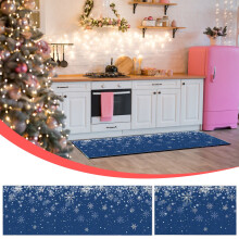 Christmas doormat blue snowflake non-slip 18x30 in