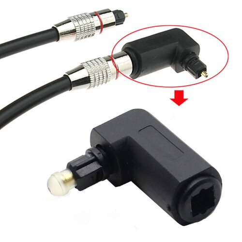 Optický audio adaptér Toslink, samec-samica, 90 stupňov