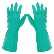 YUNXNK oil-resistant rubber kitchen gloves green 1 pair