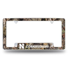 Rico Industries NCAA Nebraska Cornhuskers Mossy Oak 12" x 6" Chrome Autokentekenplaat Frame