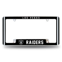 Rico Industries NFL Las Vegas Raiders 12" x 6" Chrome Auto Nummerplaat Frame voor Auto/Vrachtwagen/SUV