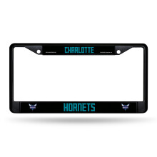 Rico Industries NBA Basketbal Charlotte Hornets Zwart Chroom Frame met Decals 12" x 6" Autotoebehoren