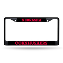 Rico Industries NCAA Nebraska Cornhuskers 12" x 6" Zwarte Metalen Auto Frame