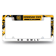 Rico Industries NCAA Kennesaw State Owls 12" x 6" Chrome Auto Kentekenplaat Frame
