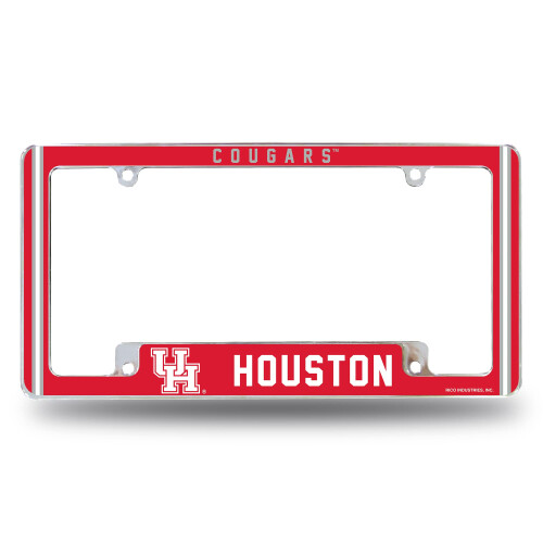 Rico Industries NCAA Houston Cougars 12" x 6" Chrome Auto Nummerplaat Frame
