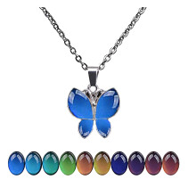 Collar con colgante de acero inoxidable que cambia de color con la temperatura