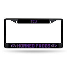 Rico Industries NCAA TCU Horned Frogs Zwarte Chroom Kentekenhouder 12" x 6" Auto Accessoire