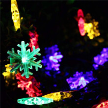 Cordão de luzes LED em formato de estrela e floco de neve, alimentado por bateria, 20 unidades.
